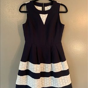 2/$20 Esley Navy and White lace dress